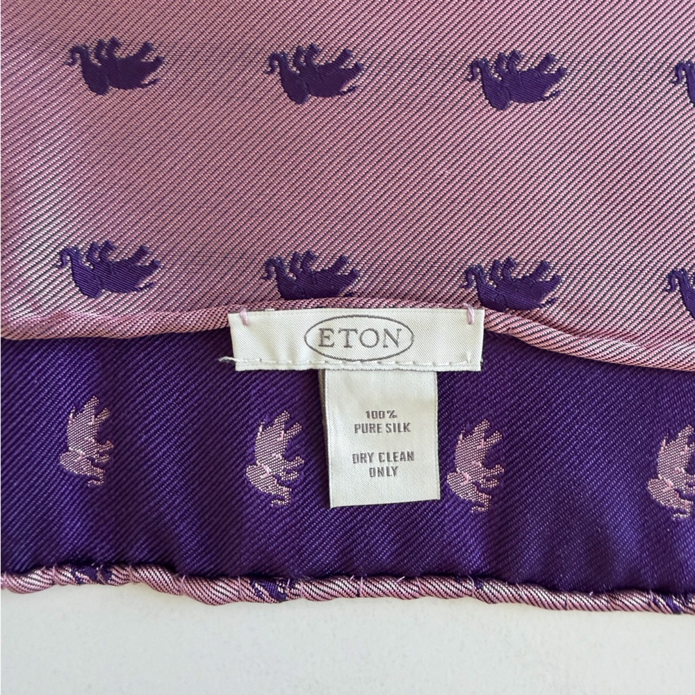 Eton Purple Patterned Pocket Square - image 3